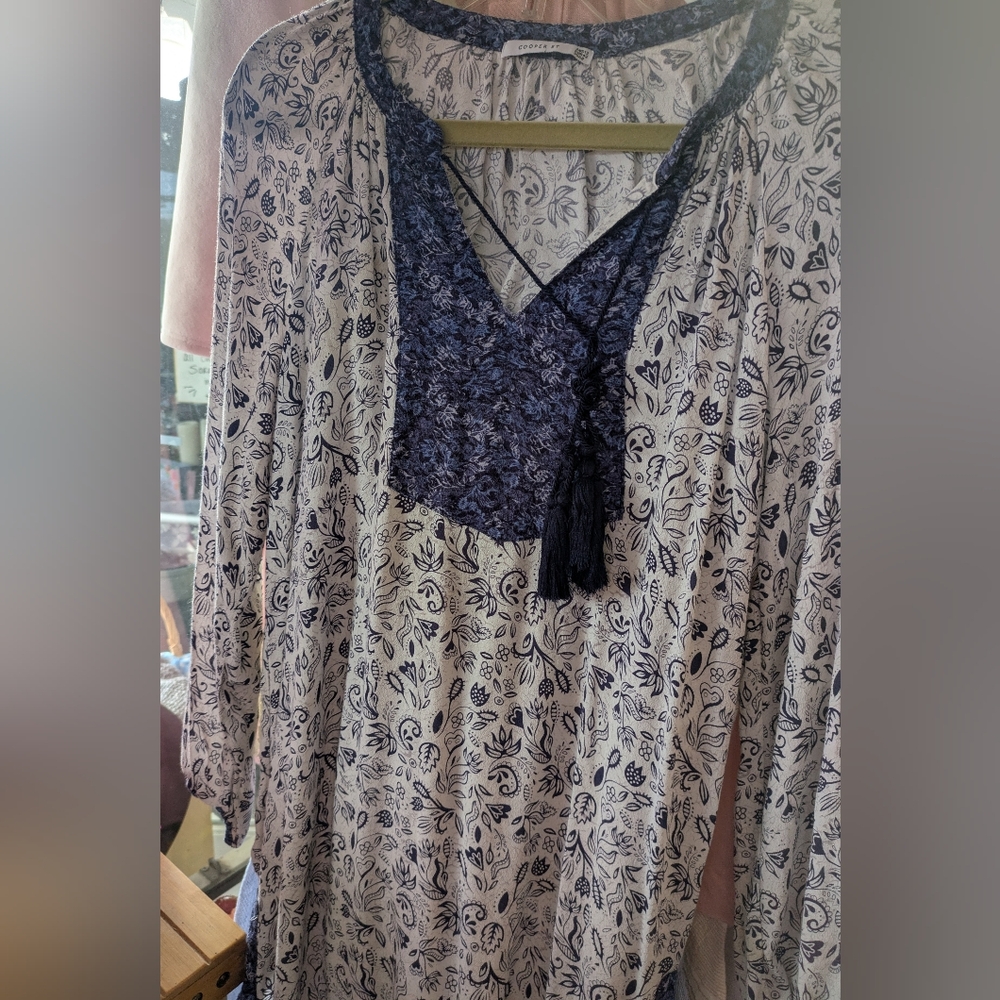 Cooper St  Blue and White High Low Bohemian Dress 👗